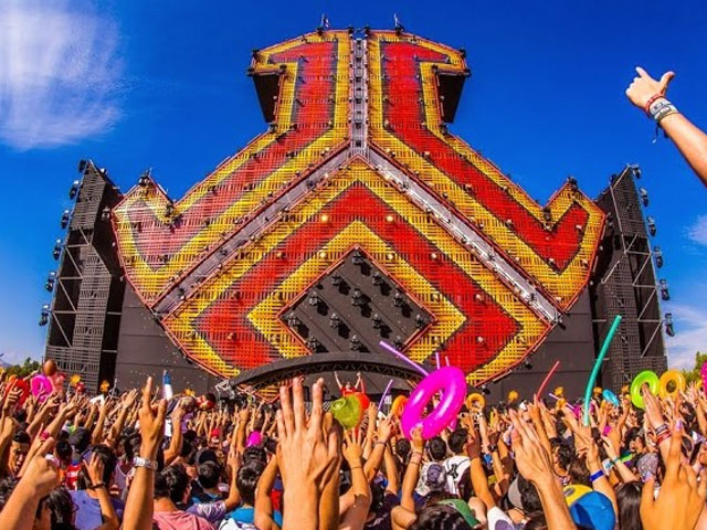 A frame from a video of Defqon.1 Chile 2015