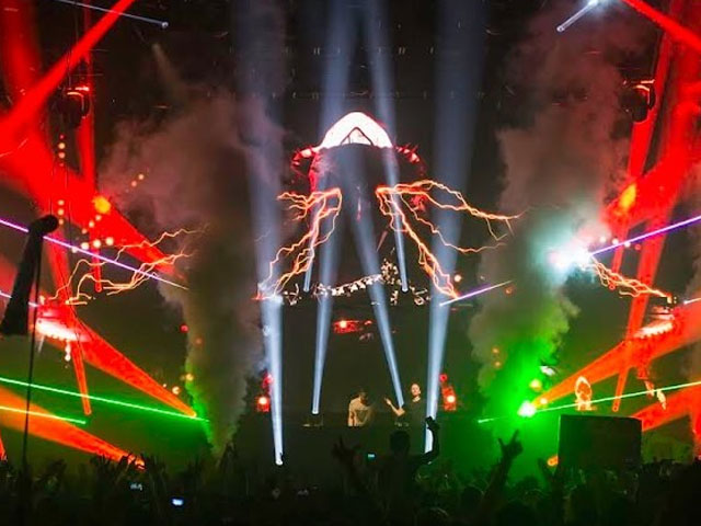 A frame from a video of The Sound of Q-dance Chile 2014